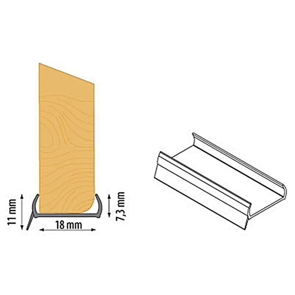 500mm PVC Plinth Sealing Transparent Strip MDF Kickboard Panel  