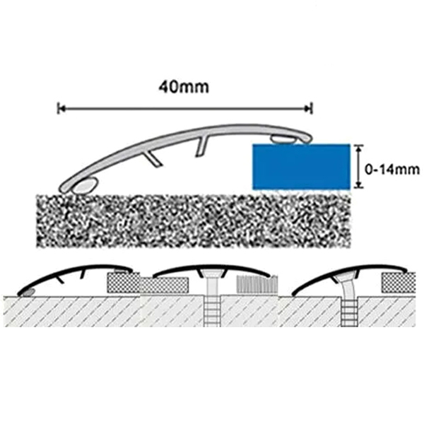 0.9 Meter Multifloor Dural Door Bar Threshold Plate For All Laminate Floors