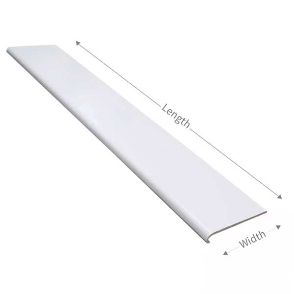 1.25m UPVC Internal Plastic Window Bullnose Cill Capping Board Cover