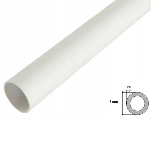 1m Long PVC Solid Round Tube / Pipe