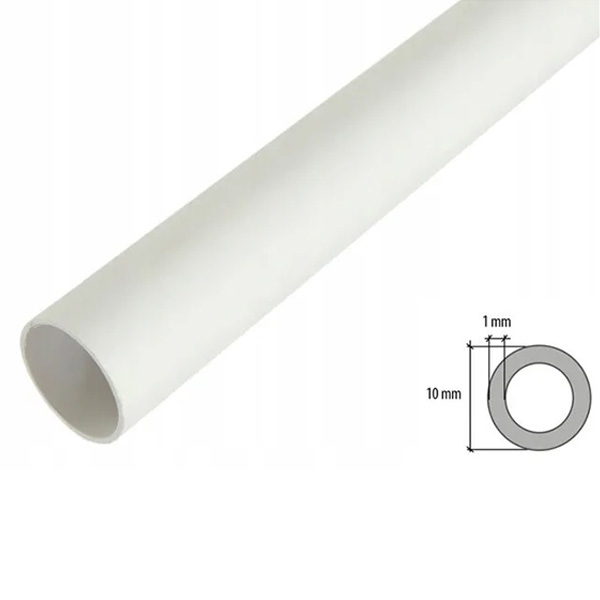 1m Long PVC Solid Round Tube / Pipe