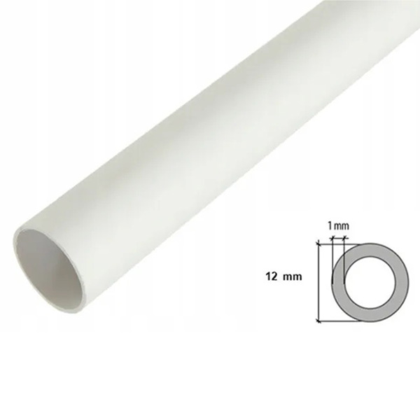 1m Long PVC Solid Round Tube / Pipe