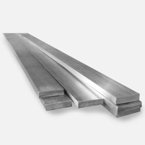 1 Meter Long Silver Stainless Flat Steel Bars - Grade 304