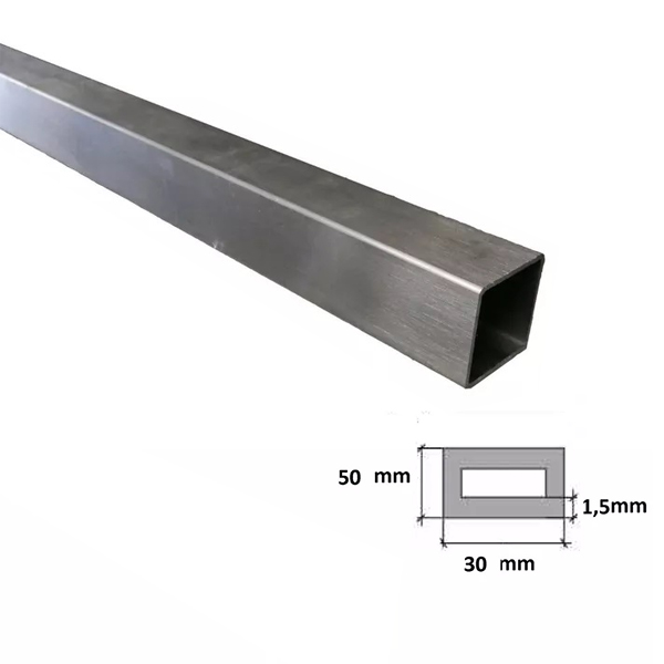 1m Long Stainless Steel Square Box Grade 304 Section 