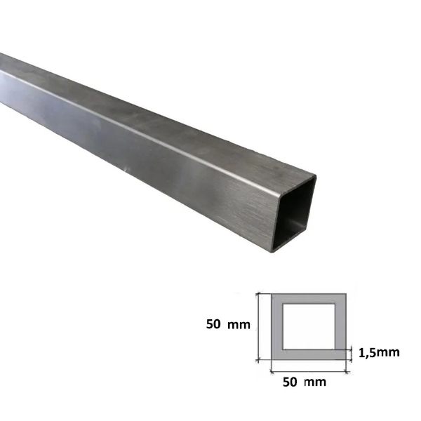 1m Long Stainless Steel Square Box Grade 304 Section 