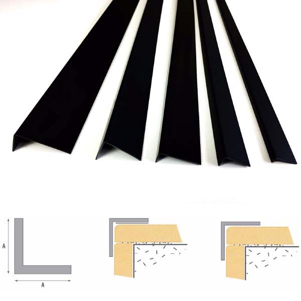 1m Black Unequal Plastic PVC Corner 90 Degree Angle Trim