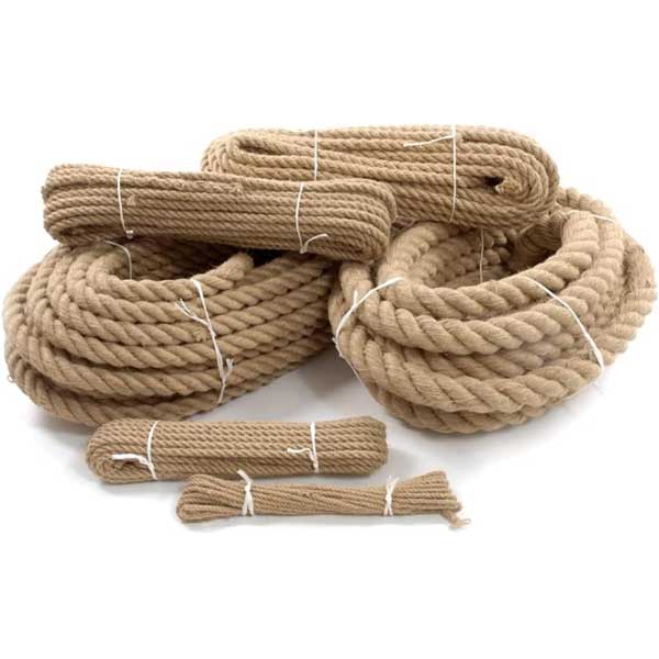 100% Pure Natural Jute Braided Twisted Hessian Cord Ropes for Camping & Boating