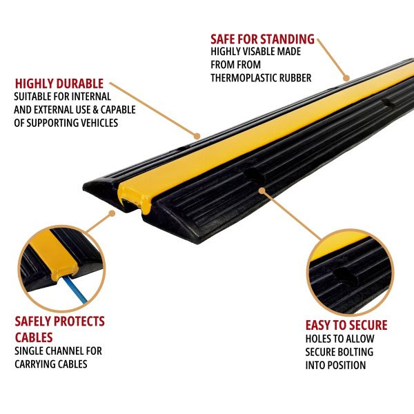 1000mm EV Charger Single Channel Cable Cover for Temporary & Permanent use 