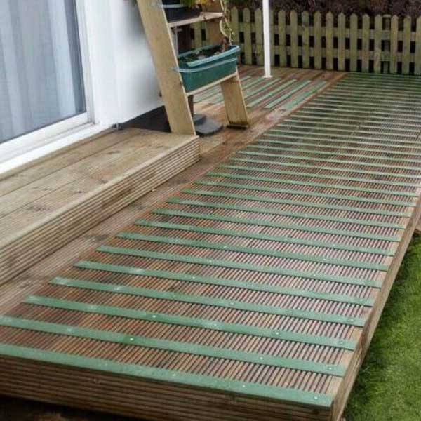 50 Pieces 1000mm GRP Anti Slip Decking Strips Free Drilling and Screws 