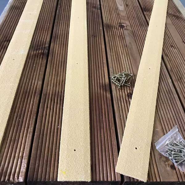 50 Pieces 1000mm GRP Anti Slip Decking Strips Free Drilling and Screws 