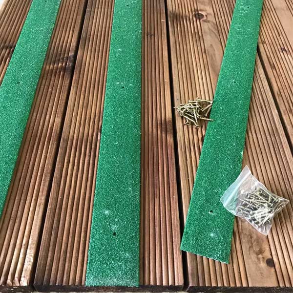 5 Pieces 1000mm GRP Anti Slip Decking Strips Free Drilling and Screws 5 Pieces