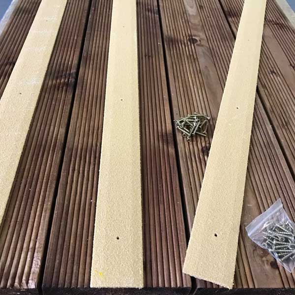 5 Pieces 1000mm GRP Anti Slip Decking Strips Free Drilling and Screws 5 Pieces