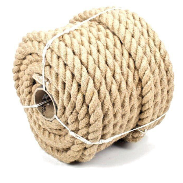 20m Long Natural Jute Rope Twisted Braided Decking Garden Boating Sash 