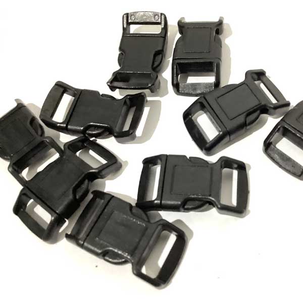 10mm Black Delrin Plastic Side Squeeze Release Buckle