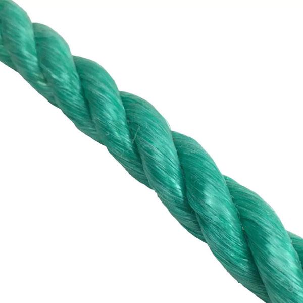 10mm Thick Polypropylene 3 Strand Green Nylon Rope Lightweight Coil 