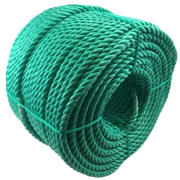 10mm Thick Polypropylene 3 Strand Green Nylon Rope Lightweight Coil 