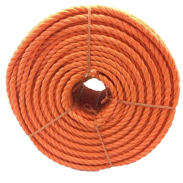 10mm Thick Polypropylene 3 Strand Orange Rope Nylon Lightweight Coil