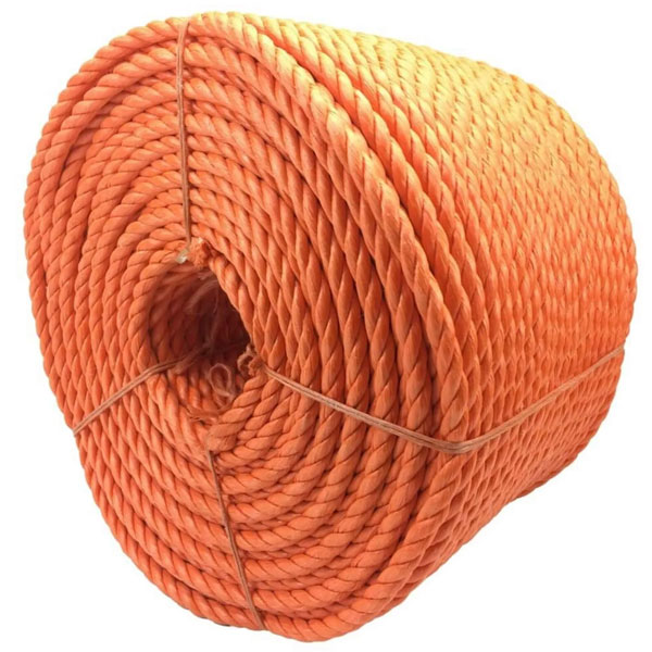 10mm Thick Polypropylene 3 Strand Orange Rope Nylon Lightweight Coil