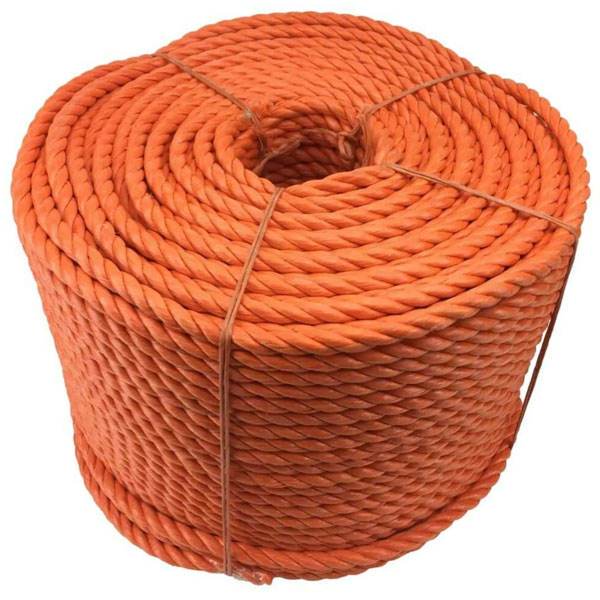 10mm Thick Polypropylene 3 Strand Orange Rope Nylon Lightweight Coil