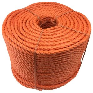 10mm Thick Polypropylene 3 Strand Orange Rope Nylon Lightweight Coil