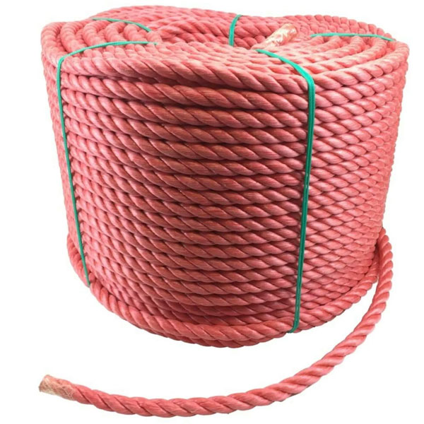 10mm Thick Polypropylene Red 3 Strand Rope Nylon Lightweight Coil