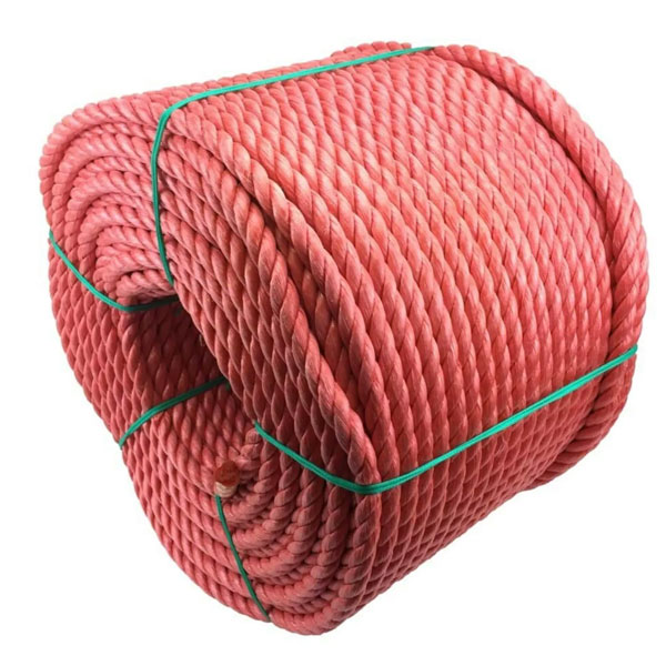 10mm Thick Polypropylene Red 3 Strand Rope Nylon Lightweight Coil