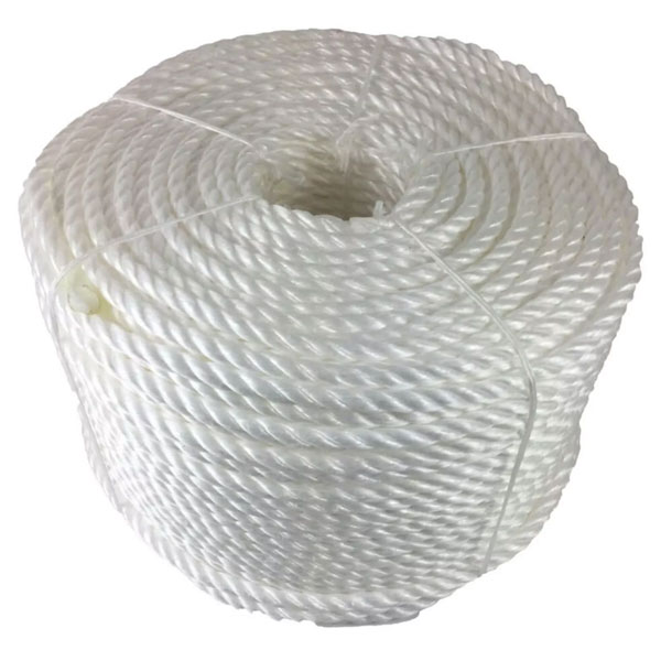 10mm Thick Polypropylene White 3 Strand Rope Nylon Lightweight Coil