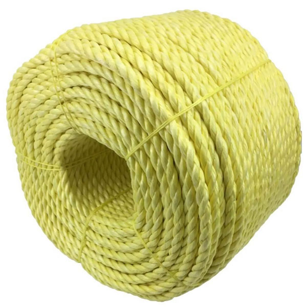 10mm Thick Polypropylene Yellow 3 Strand Rope Nylon Lightweight Coil