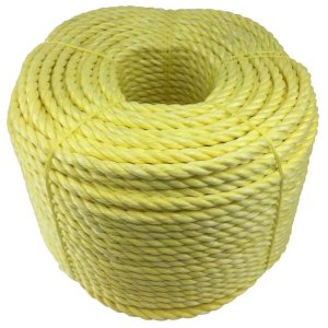 10mm Thick Polypropylene Yellow 3 Strand Rope Nylon Lightweight Coil