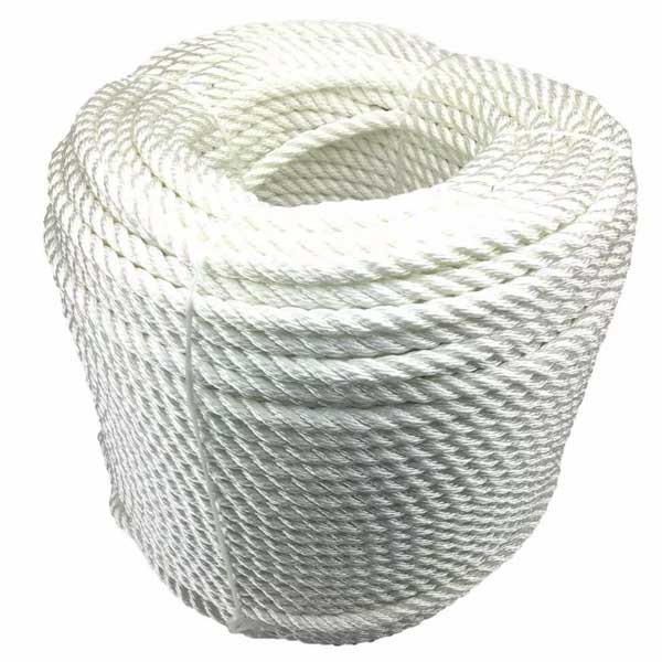 10mm Nylon 3 Strand White Rope Mooring & Anchoring