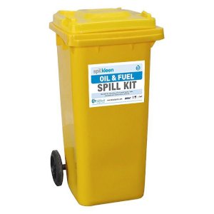 120 Liter Oil & Fuel Spill Kit With Yellow Wheelie Bin