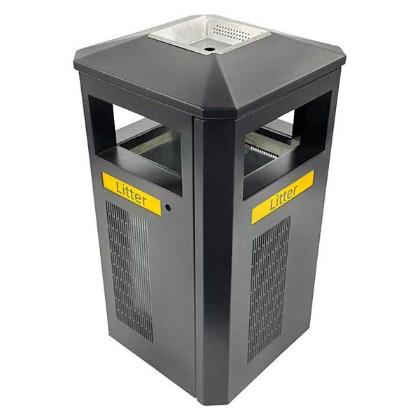 120L Park Litter Black Bin