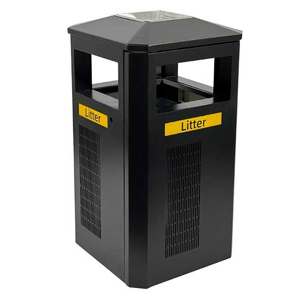 120L Park Litter Black Bin