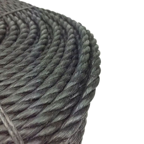 12mm Polypropylene 3 Strand Black Nylon Lightweight Rope Coil