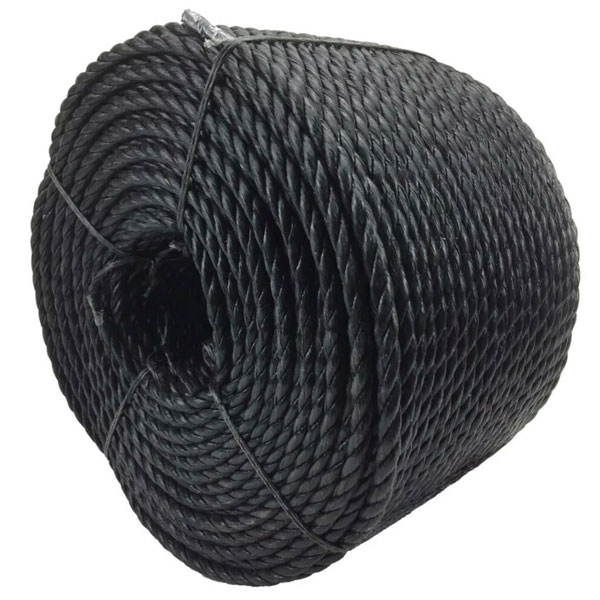 12mm Polypropylene 3 Strand Black Nylon Lightweight Rope Coil