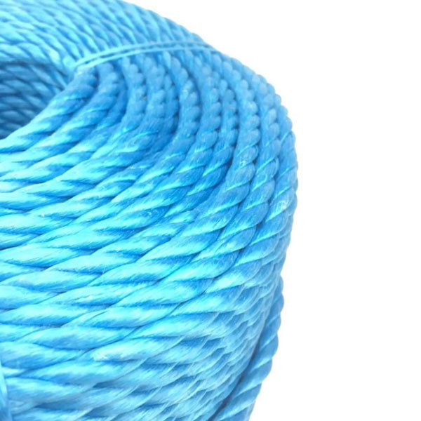 12mm Thick Polypropylene Rope Coil 3 Strand Nylon Lightweight Blue Rope