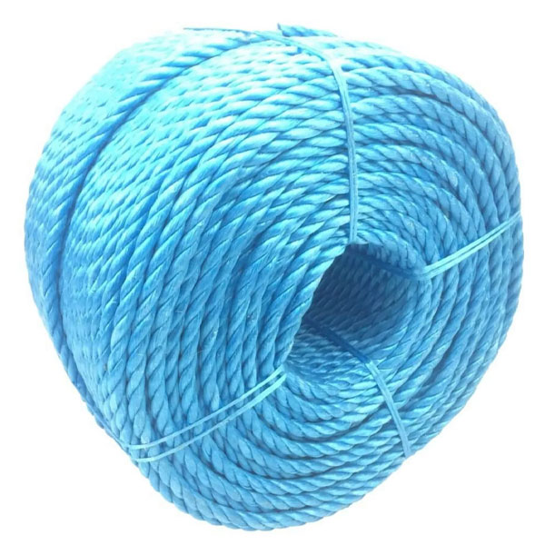 12mm Thick Polypropylene Rope Coil 3 Strand Nylon Lightweight Blue Rope