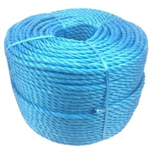 12mm Thick Polypropylene Rope Coil 3 Strand Nylon Lightweight Blue Rope