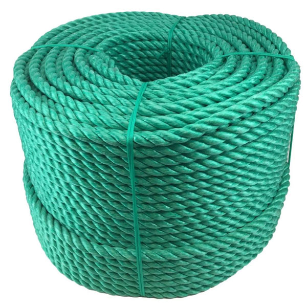 3 Strand Polypropylene 12mm Thick Green Rope Coil Nylon Lightweight 