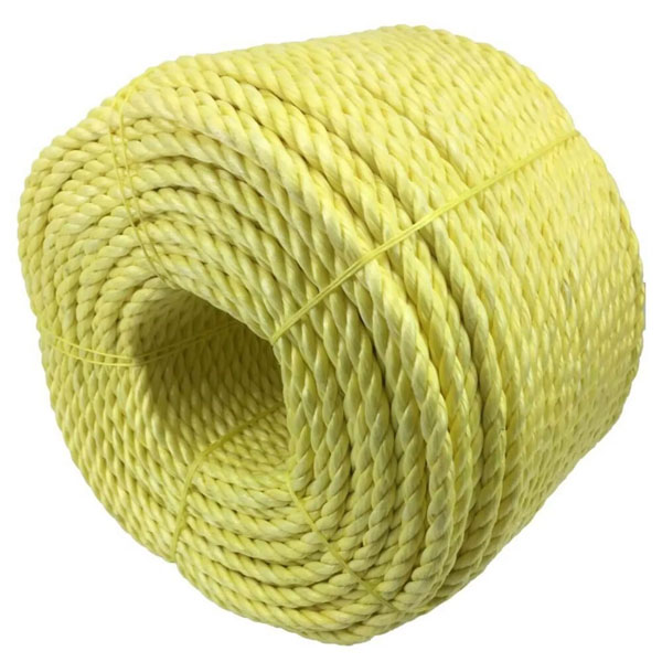 12mm Thick Polypropylene Yellow 3 Strand Rope Nylon Lightweight Coil 