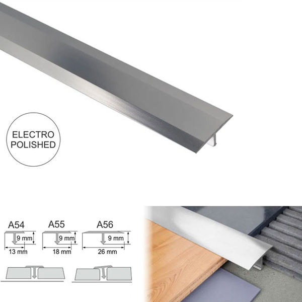 13mm Door Threshold Trim T Bar Transition Strip For Tiles Aluminium