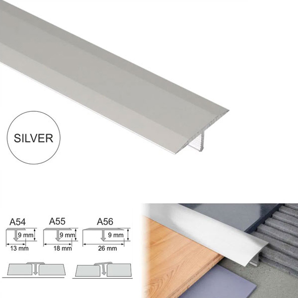 13mm Door Threshold Trim T Bar Transition Strip For Tiles Aluminium