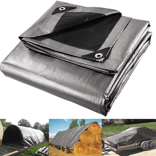 140gsm Heavy Duty Waterproof Silver Tarpaulin Cover Ground Sheet 