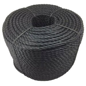 14mm Polypropylene Coil 3 Strand Nylon Black Rope for Domestic & Industrial Uses