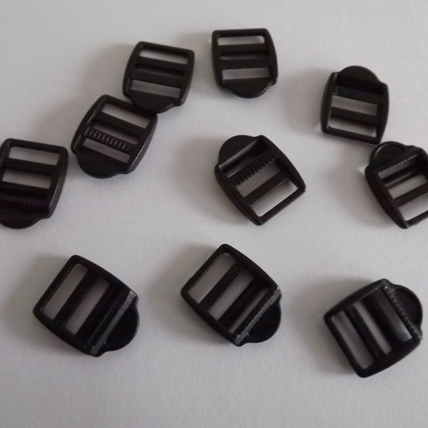 15mm Black Plastic Ladderlock Buckles