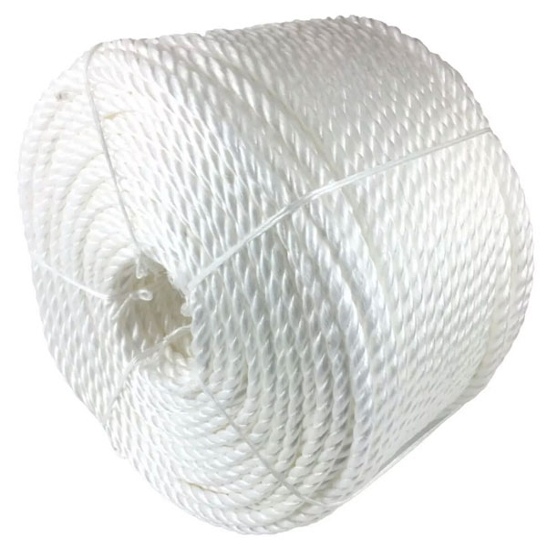 16mm Polypropylene White Coil 3 Strand Nylon Lightweight Rope