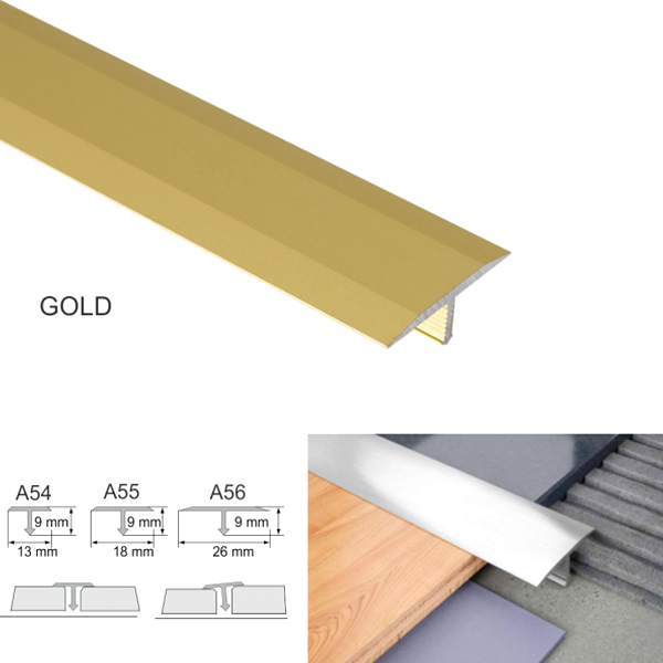 18mm Door Threshold Trim T Bar Transition Strip For Tiles Aluminium