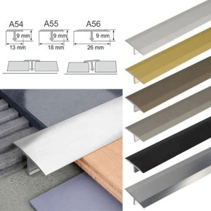 18mm Door Threshold Trim T Bar Transition Strip For Tiles Aluminium