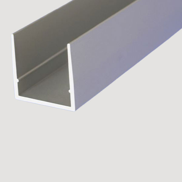 Equal Sided C Shape Aluminum Anodised Channel Grooved Bar - 1m Long