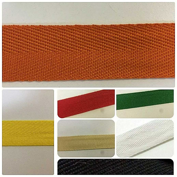 1m Long Herringbone Acrylic Twill Cotton Blend Webbing Sew Strap Tape 